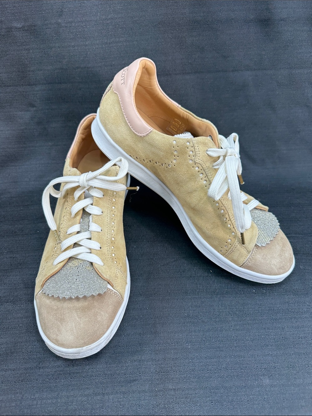 The Office Of Angela Scott Elliot Leather Suede Women Lace Up Sneakers Eu43/Us13